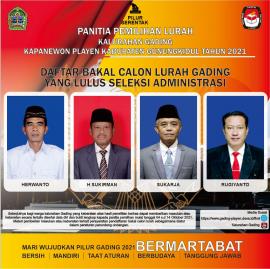 Proses kelanjutan pengumuman calon lurah 