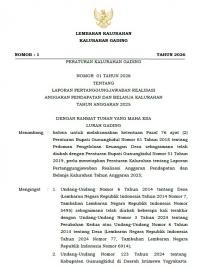 Peraturan Kalurahan Gading Nomor 1 Tahun 2026