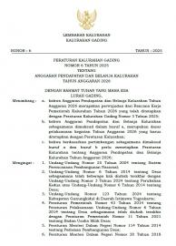 Peraturan Kalurahan Gading Nomor 6 Tahun 2025